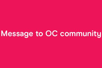 message to 91̽ community with red background